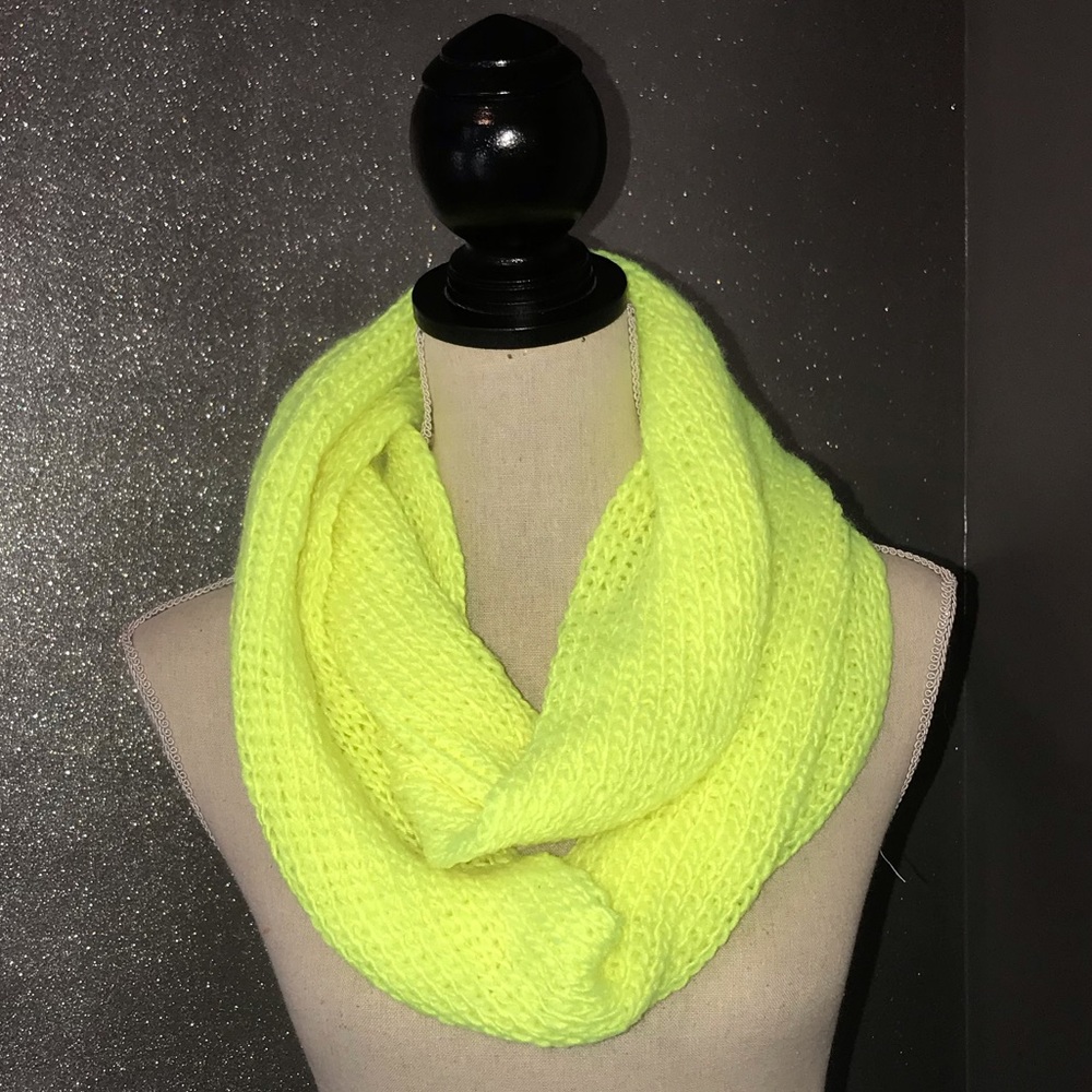 Fluorescent/chartreuse infinity scarf